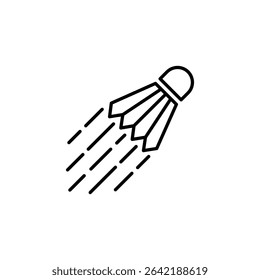 Minimalist Line Art Of A Speeding Shuttlecock For Sports Imagery