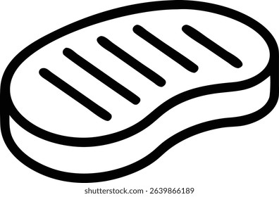 Minimalist Line Art Steak Illustration for Food and Cooking