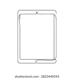 Minimalist Line Art Tablet Computer Illustration