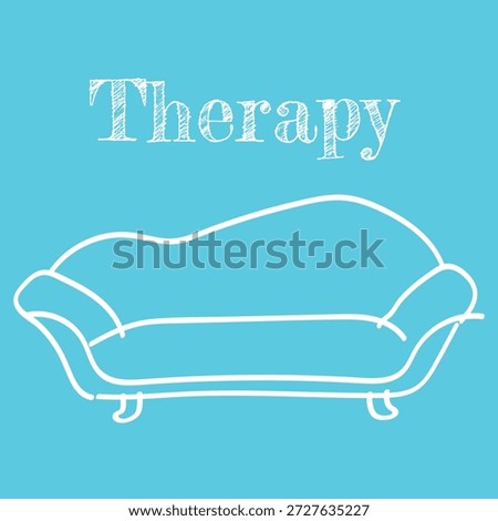 Minimalist Line Art Therapy Couch Illustration for Counseling and Mental Health