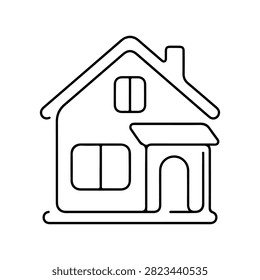 Minimalist Line Art Tiny House Illustration