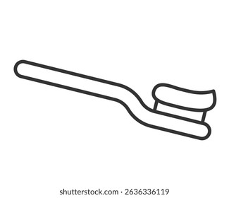 Minimalist line art of a toothbrush with paste, symbolizing dental hygiene and health. Great for dental clinics, health articles, and oral care product designs.