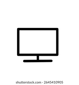 Minimalist Line Art TV Screen Monitor Display Device Icon