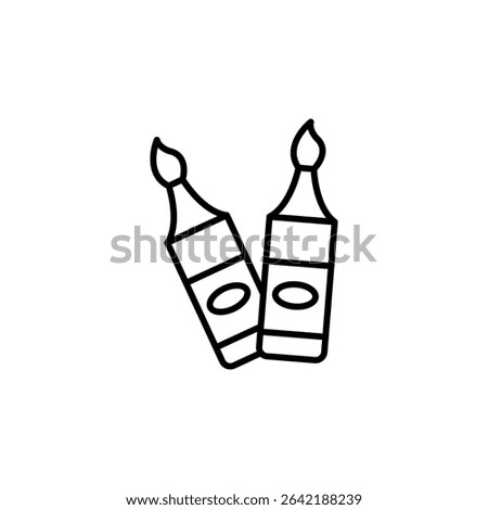 Minimalist Line Art Of Two Essential Oil Bottles For Wellness