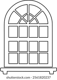 Minimalist Line Art Vector Illustration of Elegant Windows for Modern Design Projects.