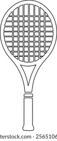 Minimalist Line Art Vector Illustration of Tennis Racket – Modern Design for Sports Graphics.