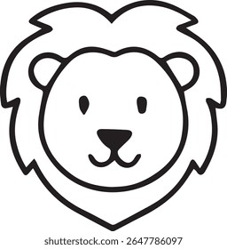 Uma ilustração vetorial de arte de linha minimalista de um leão em estilo preto e branco. Perfeito para marcas, design de logotipo, impressões de camisetas, tatuagens, cartazes e decoração moderna.