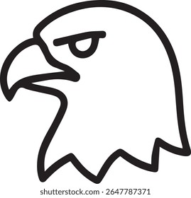 A minimalist line art vector illustration of a eagle in black and white style. Perfect for branding, logo design, t-shirt prints, tattoos, posters, and modern decoration.