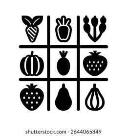 Minimalist line art vector of vegetables and fruits isolated on white background. Perfect for healthy food, organic markets, and botanical design projects. EPS and PNG included.