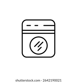 Minimalist Line Art Of A Washing Machine On Transparent Background