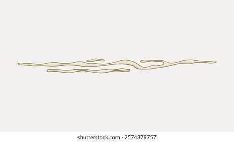 Minimalist line art with wavy lines on a light background. Simple, abstract design featuring wavy lines. Elegant wavy lines create a minimalist aesthetic. Vintage illustration isolated, vector.