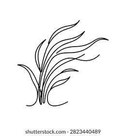 Minimalist Line Art Wild Grass Illustration
