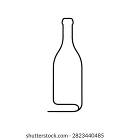 Minimalist Line Art Wine Bottle Illustration