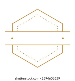 Minimalist Line Badge and Label, Round Logo Frame