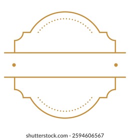 Minimalist Line Badge and Label, Round Logo Frame