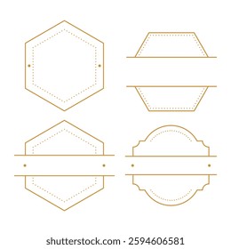 Minimalist Line Badge and Label, Round Logo Frame