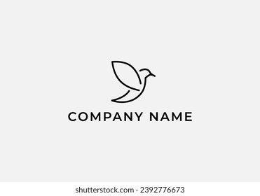 Minimalist line bird vector logo