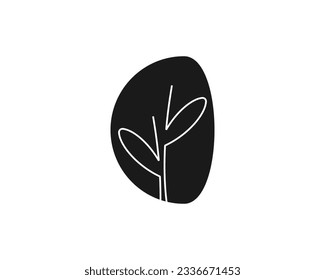 Minimalist line botanic logo vector design.