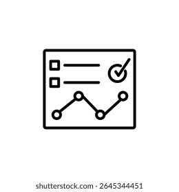 Minimalist Line Chart With Check Mark On A Transparent Background