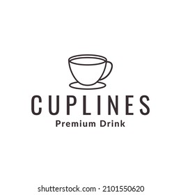 minimalist line cup simple logo design vector graphic symbol icon sign illustration creative idea