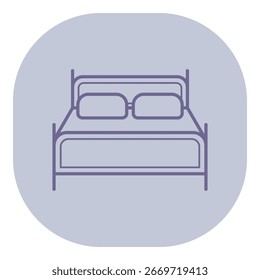 Design minimalista da linha de cama com dois travesseiros posicionados simetricamente. Conceito de configuração interior
