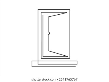 Minimalist Line  Door Icon. line icon-continuous line drawing. Editable stroke. 
