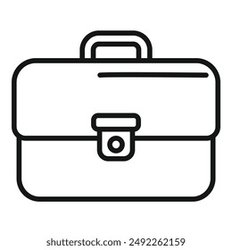 Dibujo minimalista de línea de un maletín, perfecto para temas de negocios y viajes
