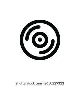 Linha Minimalista Desenho Círculo Som Gravação Disco Ícone Tecnologia de Áudio