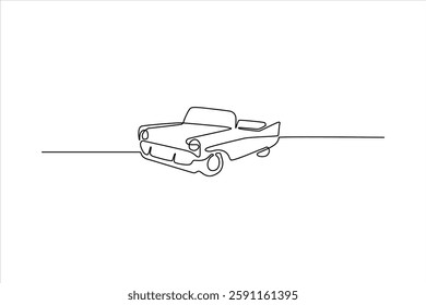 Minimalist line drawing of a classic convertible car on a simple background (1)