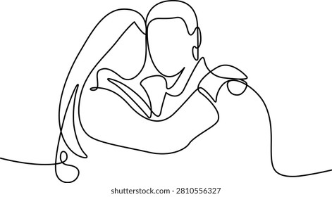 Minimalist line drawing couple