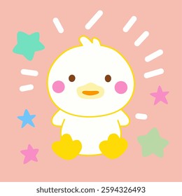 Minimalist line drawing of a cute little duck, featuring smooth and simple lines for an adorable and modern look.