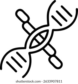 A minimalist line drawing of a dna strand with connecting pieces, showcasing a simple yet informative representation of genetic structure and science.
