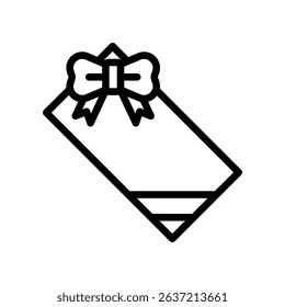Minimalist Line Drawing of a Gift Box With a Bow Icon Design