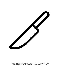 Minimalist Line Drawing Kitchen Knife Sharp Blade Tool Utensil Icon