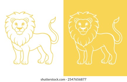 Minimalist Line Drawing of a Majestic Lion