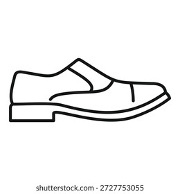 Dibujo de línea minimalista de un zapato de la correa del monje, mostrando su diseño elegante y atemporal
