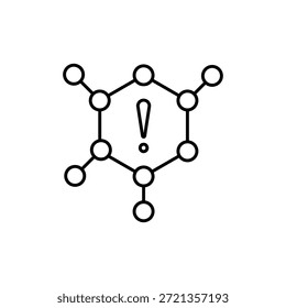 Dibujo de línea minimalista de señal de advertencia de red, adecuado para Sitios web de tecnología, blogs de ciberseguridad y presentaciones de seguridad de red.