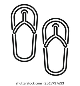 Minimalist line drawing of a pair of flip flops representing a summer vacation lifestyle