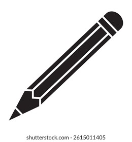 A minimalist line drawing of a pencil. Perfect for educational materials, design projects, or creative illustrations. Isolated on a white background for easy use
