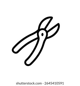 Minimalist Line Drawing Pliers Side Cutting Shape Simple Tools