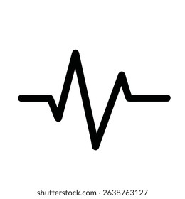 Minimalist Line Drawing Pulse Heartbeat Rhythm Wave Icon Symbol Sign