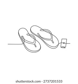 Minimalist line drawing sandals