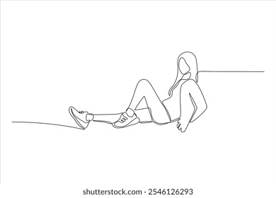 A minimalist line drawing of a seated person in casual attire, conveying a relaxed vibe.