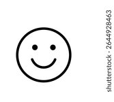 Minimalist Line Drawing Simple Smiley Face Expression Symbol Icon