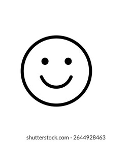 Minimalist Line Drawing Simple Smiley Face Expression Symbol Icon