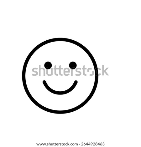 Minimalist Line Drawing Simple Smiley Face Expression Symbol Icon