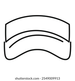 Desenho de linha minimalista de uma tampa de viseira simples, adequado para designs relacionados à moda ou vestuário
