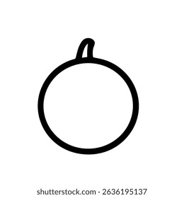Minimalist Line Drawing Single Apple Fruit Simple Outline Icon
