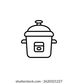 Desenho de linha minimalista de um fogão lento ou aparelho de panela de pressão