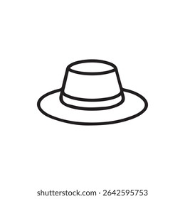 A minimalist line drawing of a sun hat. Perfect for summer vibes fashion designs or outdoor activity themes. Simple elegant and versatile.